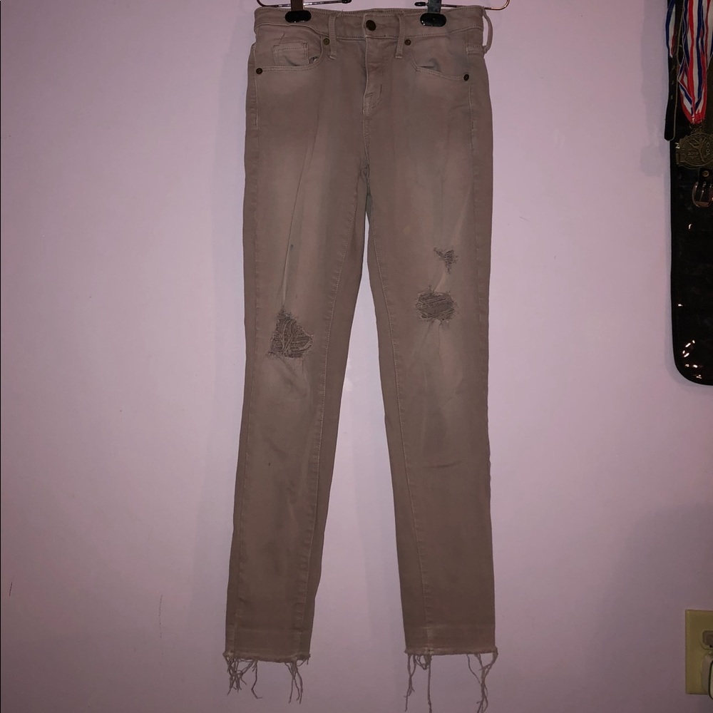 rose pink high rise skinny jeans